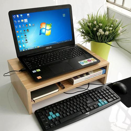 笔记本电脑增高架桌上打印机电视机垫高a4文件收纳整理双层加宽架-图1